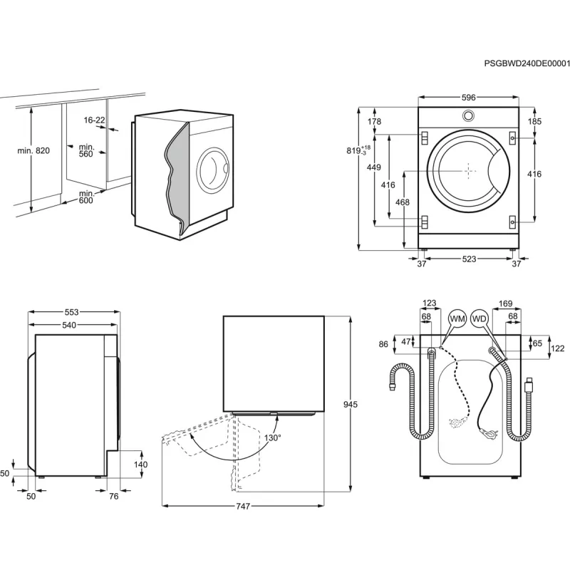 Kontrolsat - AEG Washing Machine - Built-in 8Kg 1400RPM | L8FEC842BC