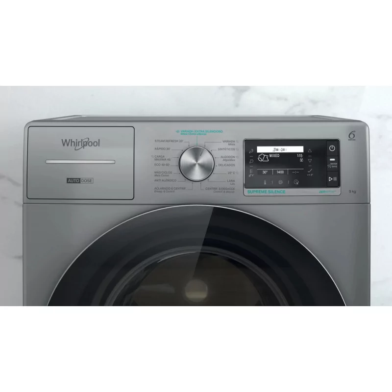 Kontrolsat - Whirlpool Washing Machine - 8Kg 1400rpm Inverter Look Inox - W8 W946SR SPT