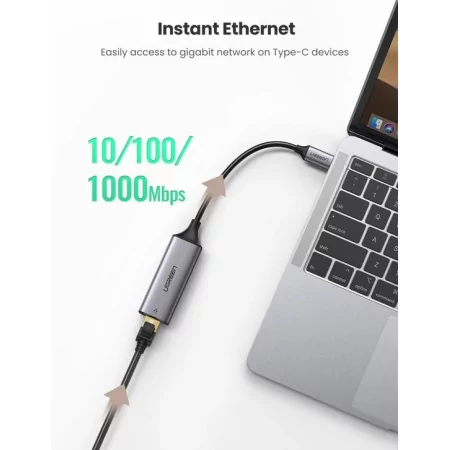 Kontrolsat - Ugreen CM199 USB-C Ethernet Adapter (Gigabit 1000Mbps - USB-C 3.1)