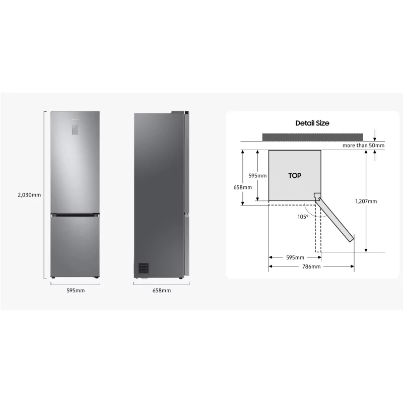 Kontrolsat - Combinado Samsung RB34C600DSA (344L - Classe D - Inox)