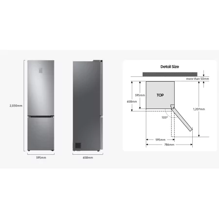 Kontrolsat - Combinado Samsung RB34C600DSA (344L - Classe D - Inox)