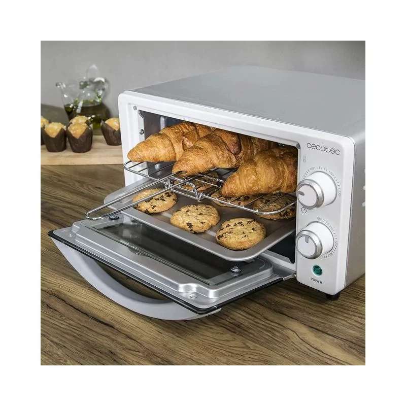 Kontrolsat - Mini-Forno Elétrico Multifunções 10 Litros de Capacidade e Porta com Vidro Duplo CECOTEC