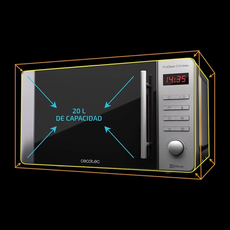 Kontrolsat - Micro-ondas Cecotec ProClean 5110 - (20 L - 700 W - Aço inoxidável)