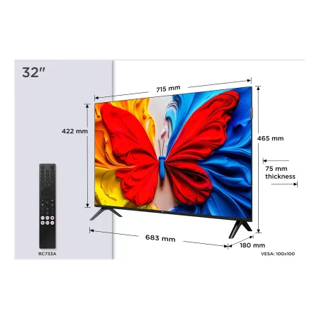Kontrolsat - Televisor Smart TV TCL 32S5K QLED de 32'' (81 cm) com Full HD, Wi-Fi e Google TV Kontrolsat - Televisor Smart TV TCL 32S5K QLED de 32'' (81 cm) com Full HD, Wi-Fi e Google TV