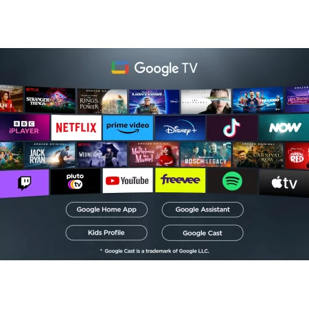 Kontrolsat - Televisor Smart TV QLED TCL 43P7K de 43'' (109 cm) com 4K Ultra HD, Google TV, Wi-Fi e Dolby Vision​