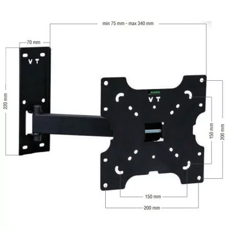 Vontech 22-32" Tiltable Arm TV Wall Mount KT-320 HT PRO