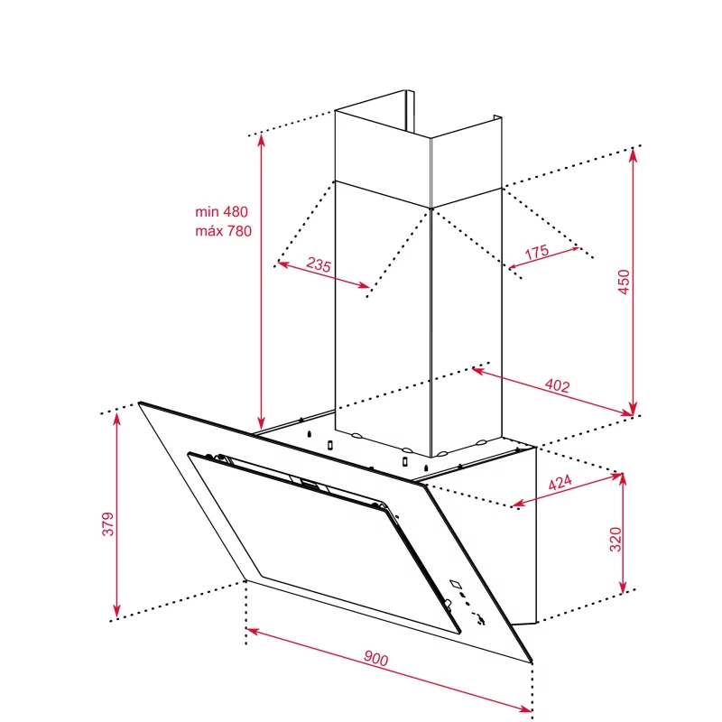 Kontrolsat - Teka DVT 98660 TBS WH Extractor Hood (90 cm - 698 m³/h - Class A+)