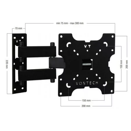 Vontech TV Mount - 22" to 42" - Double Rotating Arm