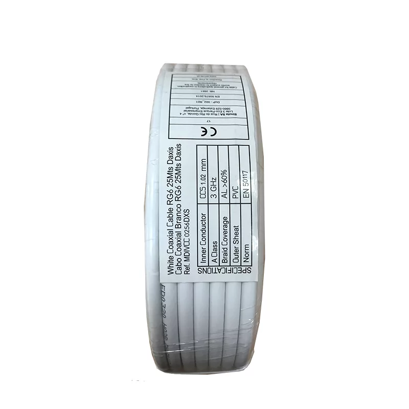 Cabo Coaxial RG6 - 25M Daxis - Branco