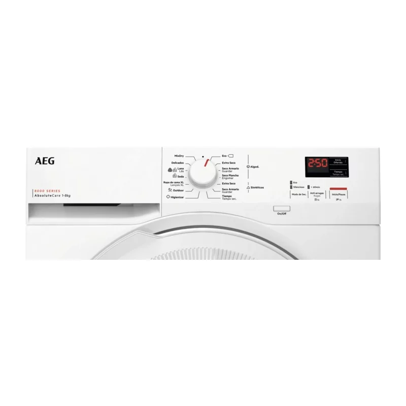 Kontrolsat - Máquina Secar Roupa AEG TR808A2OB (8kg - Bomba Calor - Classe C) - Cuidados Absolutos