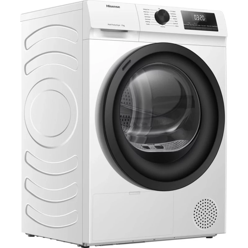 Kontrolsat - Hisense DHQE800BW Clothes Dryer (8kg - Heat Pump - D)