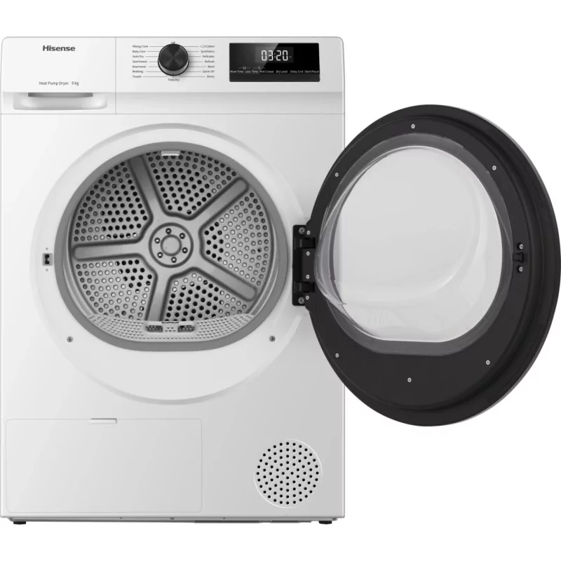 Kontrolsat - Hisense DHQE800BW Clothes Dryer (8kg - Heat Pump - D)