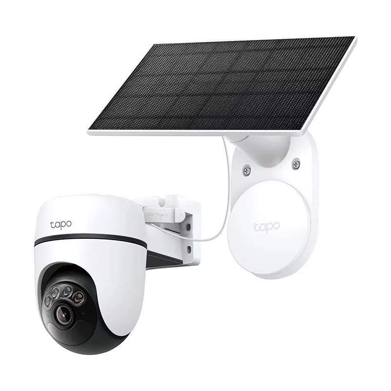 Kontrolsat - TC90KIT - TP-Link Tapo TC90 Kit Smart Security Camera - Outdoor Wi-Fi Pan/Tilt + Solar Panel