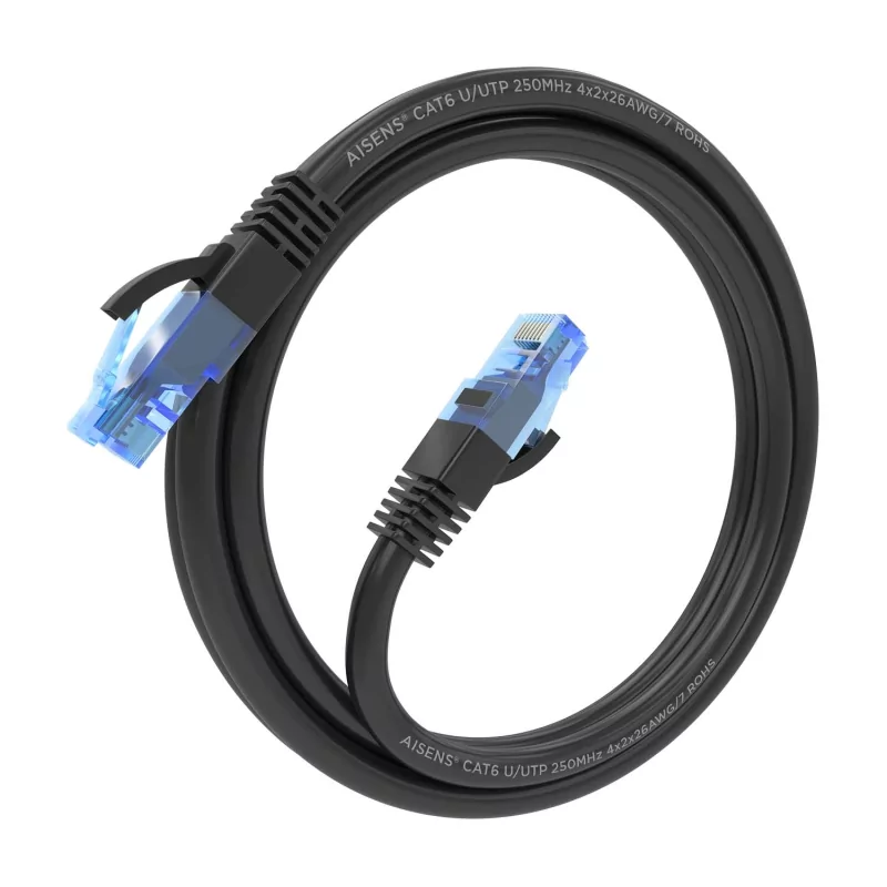 Kontrolsat - Cabo de Rede RJ45 AWG26 CCA UTP Cat6 Aisens - 1M - Preto