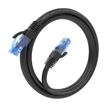 Kontrolsat - Cabo de Rede RJ45 AWG26 CCA UTP Cat6 Aisens - 1M - Preto Kontrolsat - Cabo de Rede RJ45 AWG26 CCA UTP Cat6 Aisens - 1M - Preto