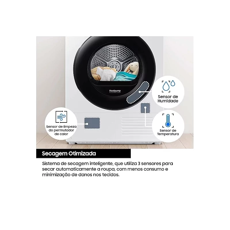 Kontrolsat - Máquina de Secar Roupa Samsung 9kg Bomba de Calor - DV90DG52A0AEEP