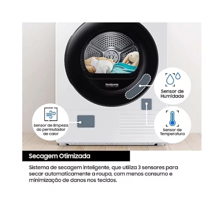 Kontrolsat - Máquina de Secar Roupa Samsung 9kg Bomba de Calor - DV90DG52A0AEEP
