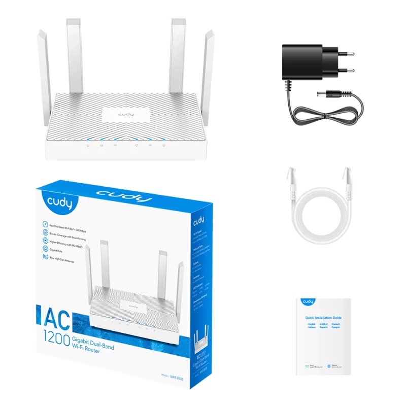 Kontrolsat - Wi-Fi Router Cudy AC1200 Gigabit - WR1300E