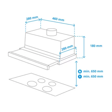 Kontrolsat - Samsung Telescopic Extractor Fan - (392 m³/h - Stainless Steel) - NK24M1030IS