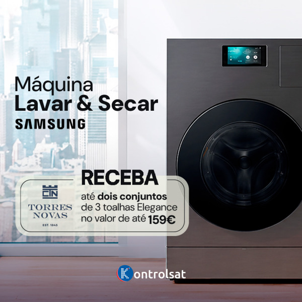 Campanha Samsung: Oferta de Toalhas Elegance com Maq. Lavar e Secar